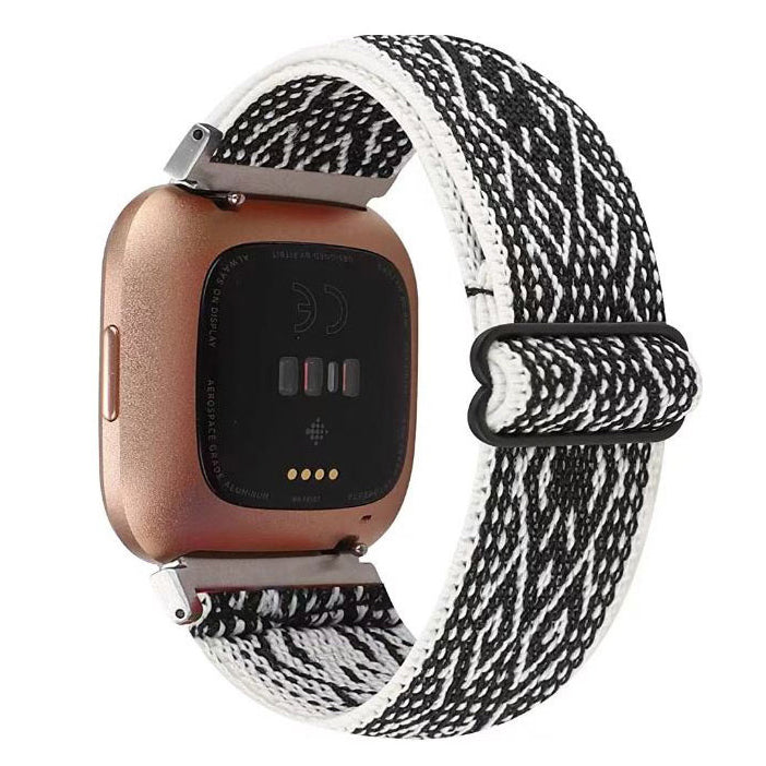 Nylon Strap For Versa 2 in black white