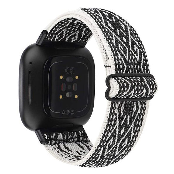 Fitbit Sense Strap Black & White Ethnic
