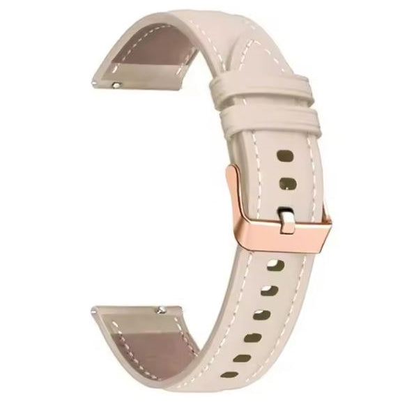 apricot ticwatch c2 rose gold leather strap buckle detail