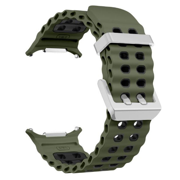 Army Green Black silicone strap for samsung galaxy watch ultra