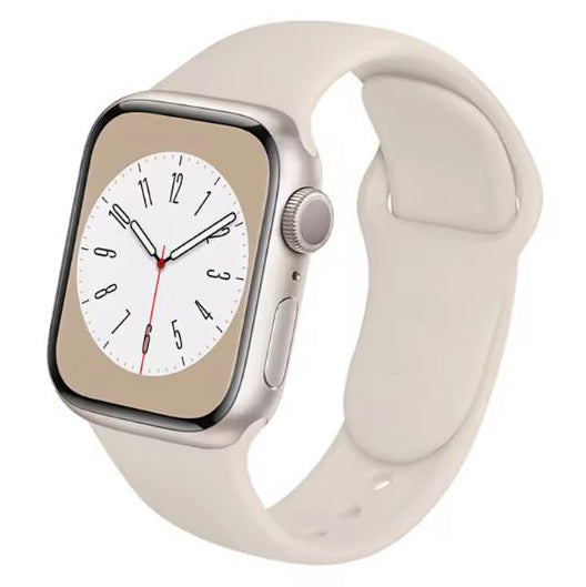 beige silicone apple watch series 3 strap side view