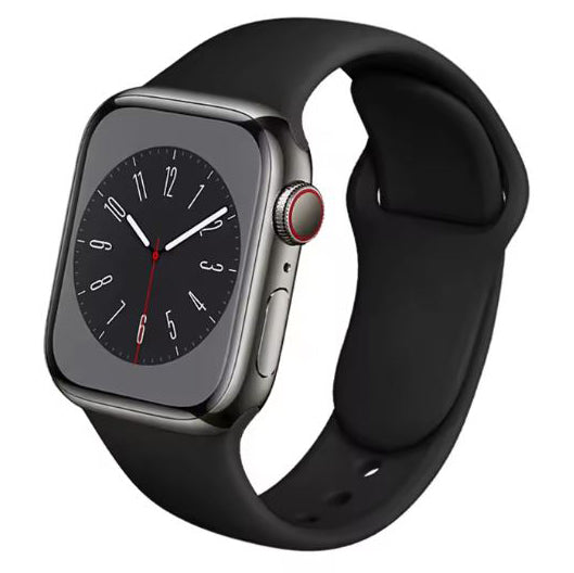 black smooth silicone apple watch se 2023 strap