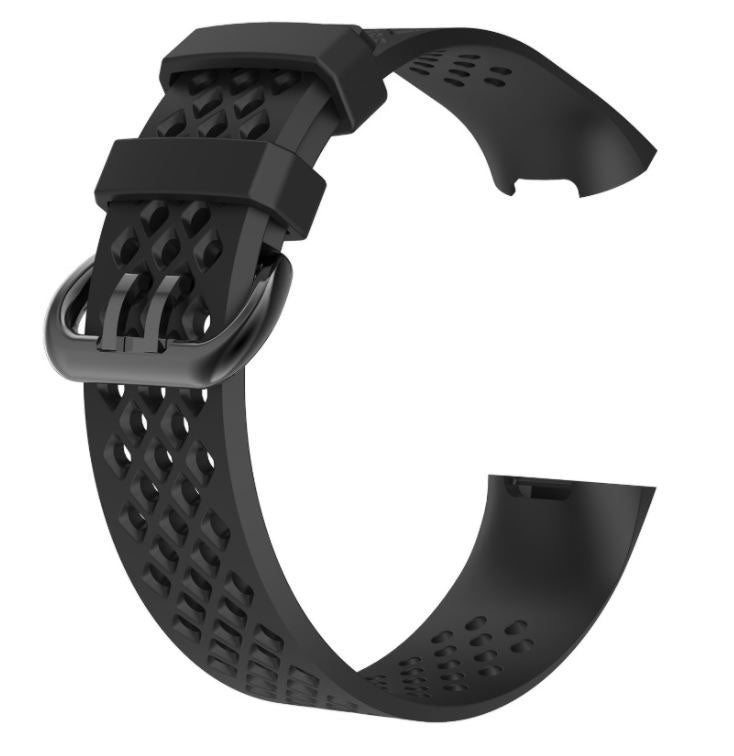 Breathable Fitbit Charge 3 Band in Silicone in black