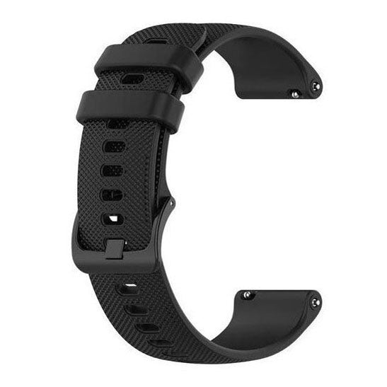 black huawei gt 3 silicone strap buckle closeup