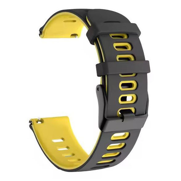 black yellow duo-tone oneplus watch 3 strap detail