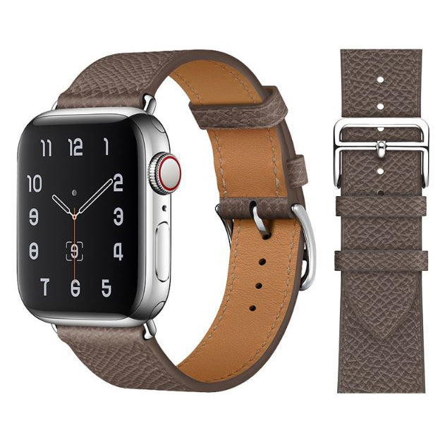 dark brown apple-watch-se-2023-leather-strap-textured