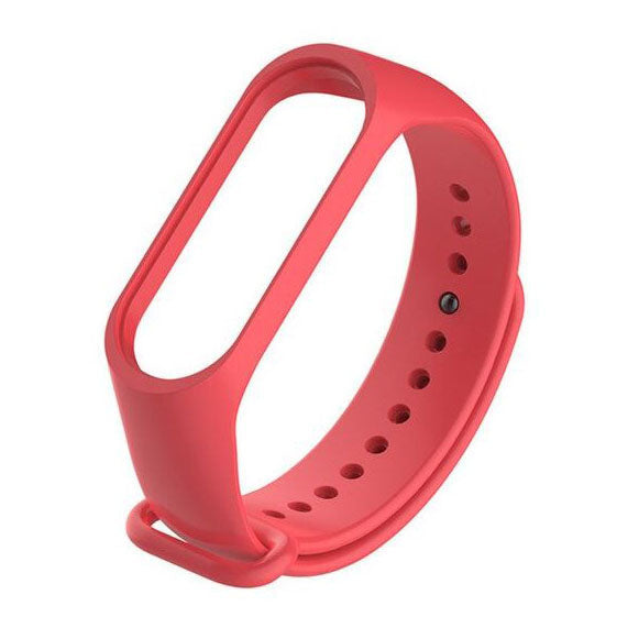 One Size Strap Mi Band 5 Silicone Pin & Tuck in dark pink