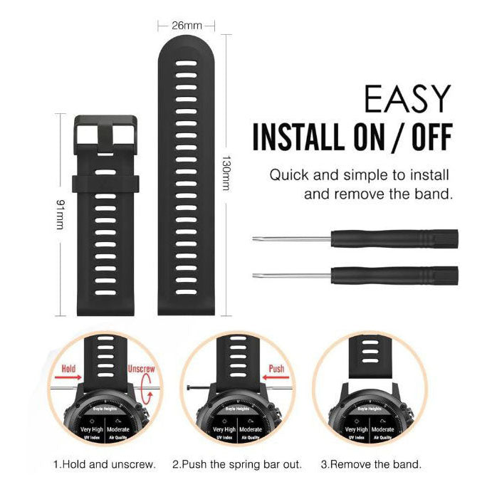 Garmin Fenix 3 Strap Silicone One Size Buckle