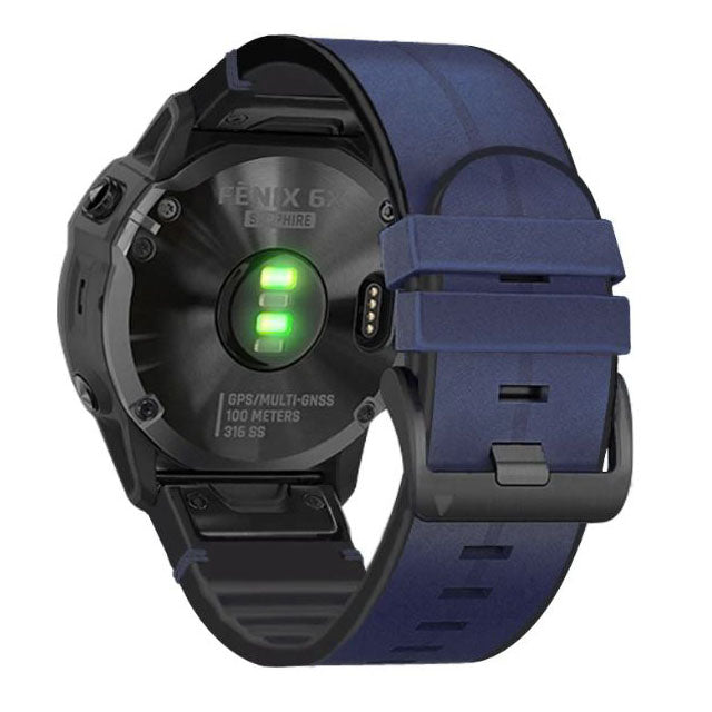 silicone leather band for garmin tactix 7 pro