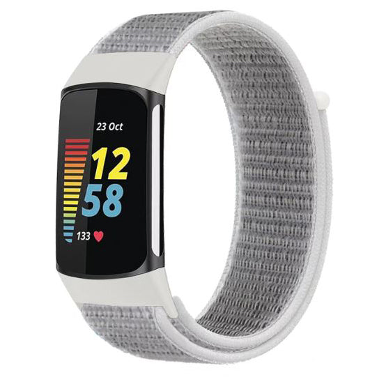 grey fitbit-charge-6-nylon-strap-comfortable-breathable