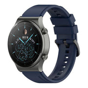 navy blue silicone-strap-for-garmin-fenix-chronos-buckle
