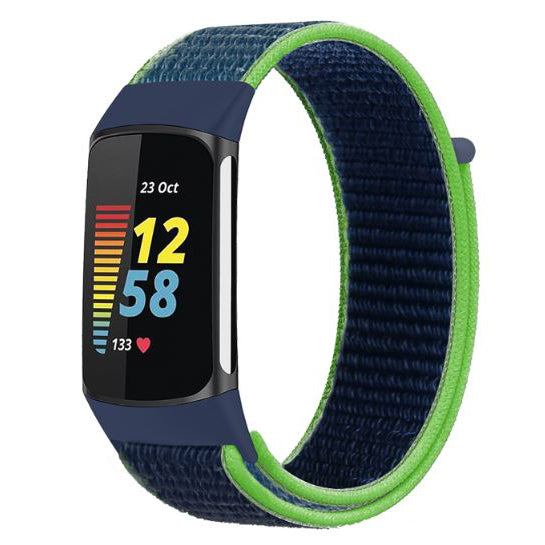 navy green soft-nylon-strap-for-fitbit-charge-5
