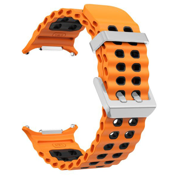 Orange Black premium silicone samsung galaxy watch ultra band