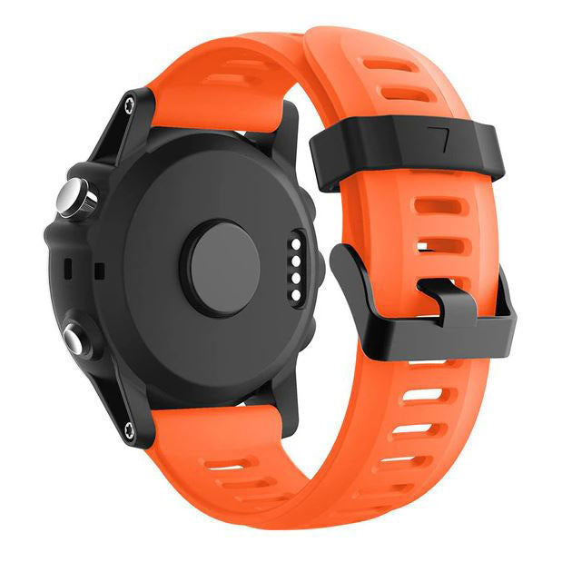 orange garmin enduro 2 strap with black buckle