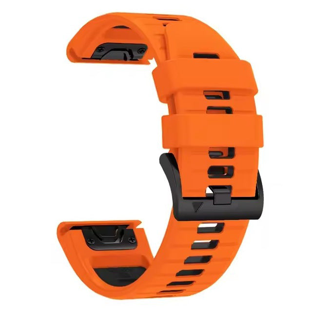 orange black Garmin Quatix 6 Two Tone Silicone