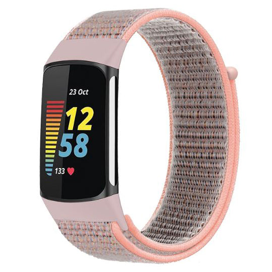 pink fitbit-charge-6-nylon-strap-one-size-fits-all