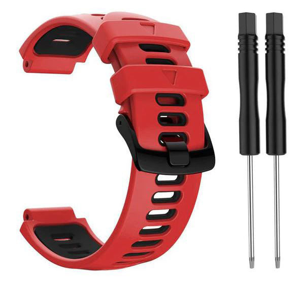 Red Black bi-colour-garmin-forerunner-225-strap
