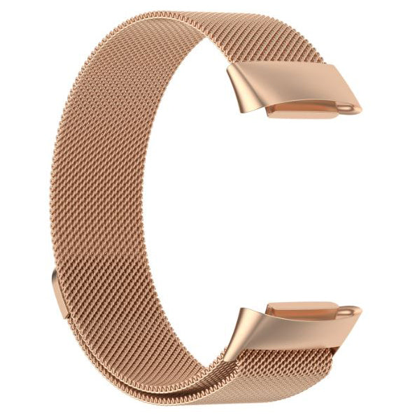rose gold fitbit-charge-6-milanese-steel-band
