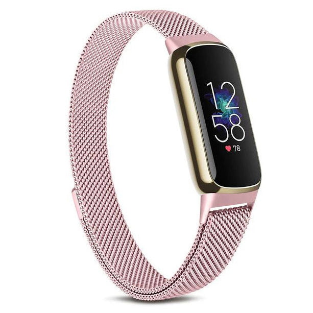 Steel Strap For Fitbit Luxe in rose pink