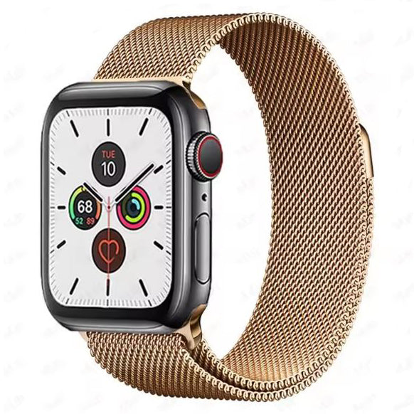 rose gold premium apple watch series 7 steel strap