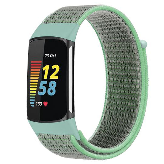teal nylon-strap-for-fitbit-charge-6-comfortable