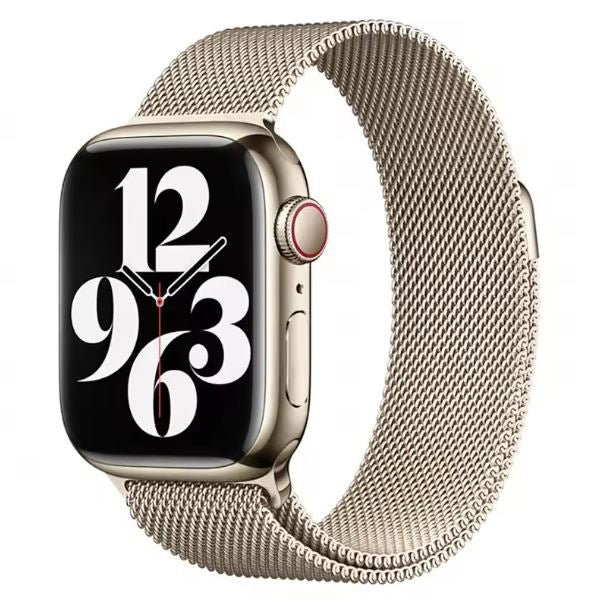 vintage gold steel mesh strap for apple watch series 7