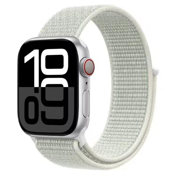 white apple watch ultra 2 nylon strap loop clasp