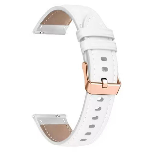 white ticwatch c2 rose gold leather strap design