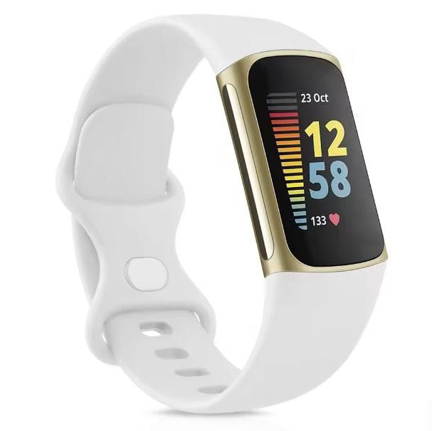 White Silicone Strap Fitbit Charge 5