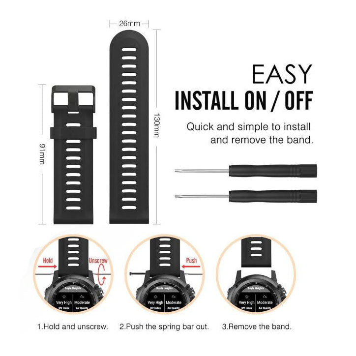 strong silicone replacement strap garmin foretrex 701 ballistic
