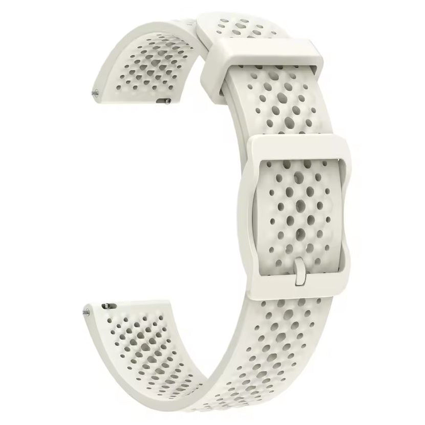 14mm silicone watch strap with buckle in moon white