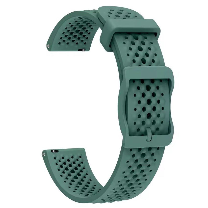 14mm breathable watch strap adjustable buckle in green