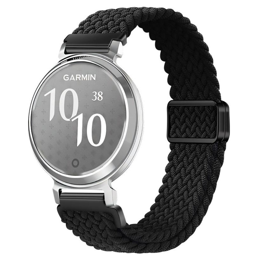 14mm watch strap soft nylon bohemian design in black