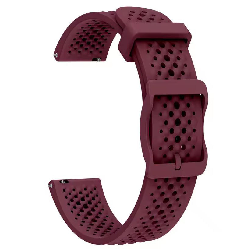 14mm flexible waterproof silicone watch wristband in wine red