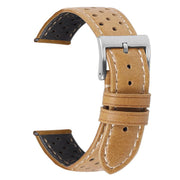 18mm watch leather strap classic buckle design in beige
