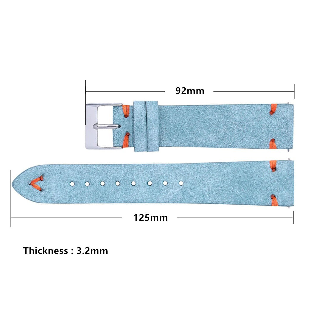 22mm watch strap wax thread stitching in size guide
