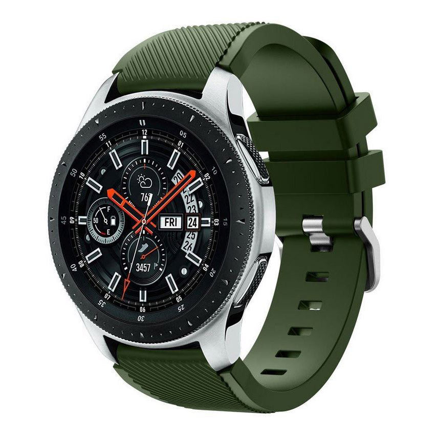 Silicone Strap Textured Galaxy Watch 3 45mm  in army green