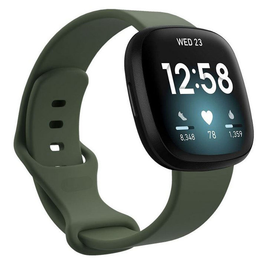 Fitbit Versa 3 Strap Ireland Pin & Tuck Silicone in army green