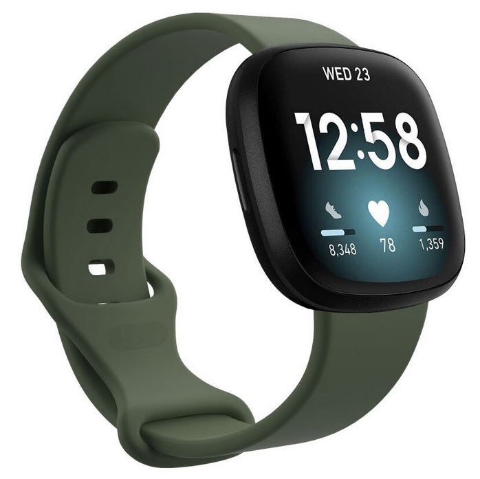 Fitbit Versa 4 Strap Plain Style in army green