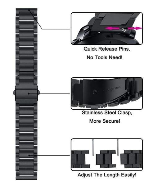 One Size Strap Stainless Steel Gear S3 Clip