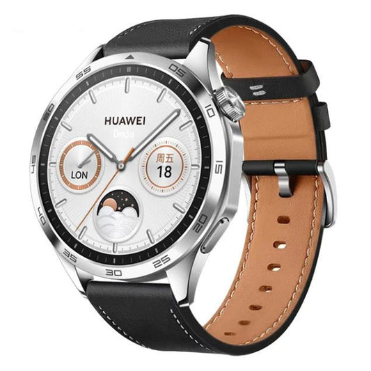 black amazfit gts 4 leather strap plain design
