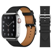 black apple-watch-series-10-leather-strap-closeup
