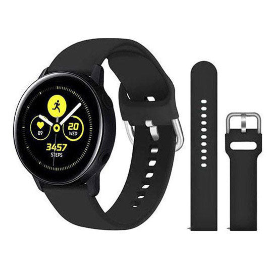 Buckle Strap Silicone Large Small Galaxy Watch 6 in black