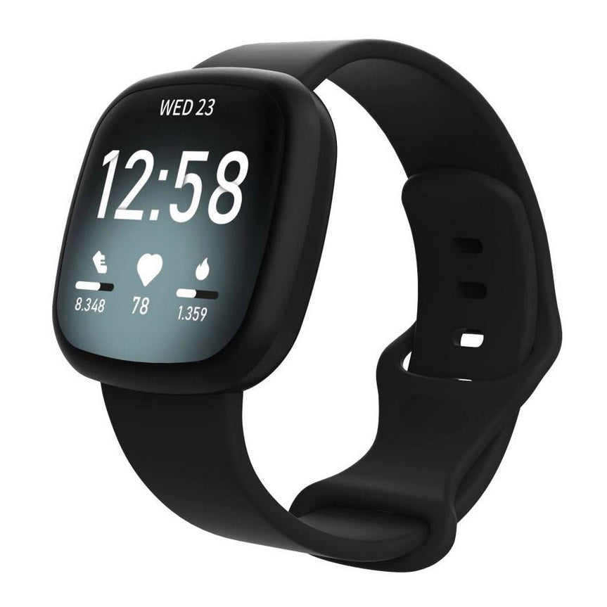 Fitbit Versa 4 Strap Plain Style in black