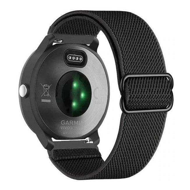 black bohemian garmin approach s40 nylon strap loop clasp
