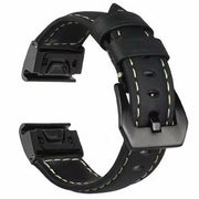 black garmin fenix 6s leather strap premium
