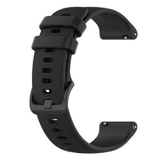black garmin forerunner 265s silicone strap detail
