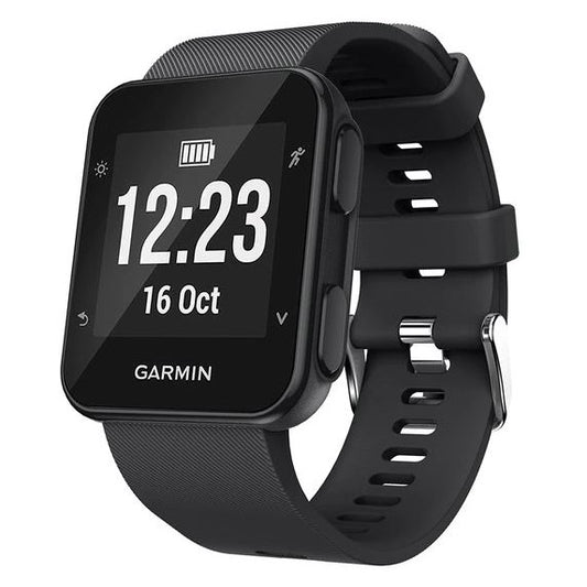 black garmin forerunner 30 strap silicone buckle
