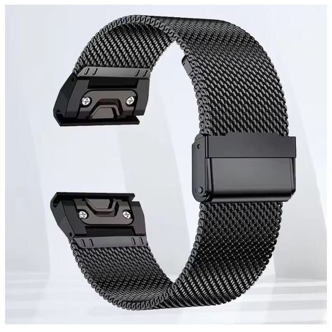 black premium garmin instinct 2s steel strap
