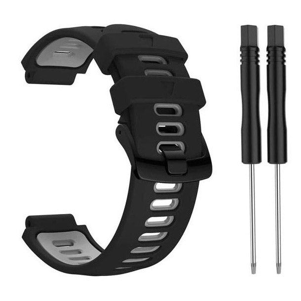 Two Tone Garmin Forerunner 735XT Strap in Silicone in black grey